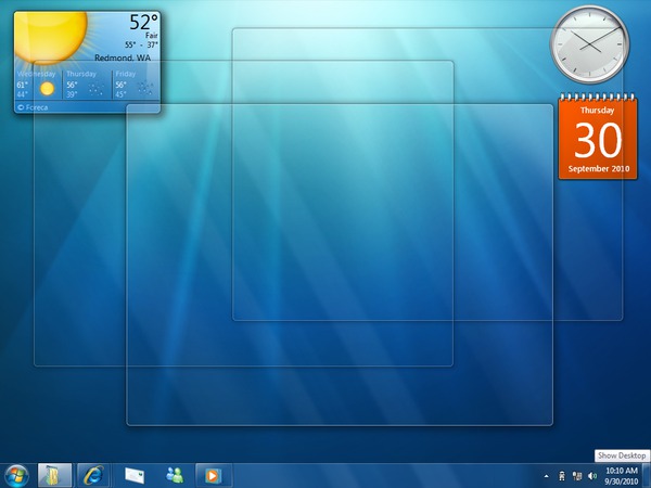 Windows 7 peeking